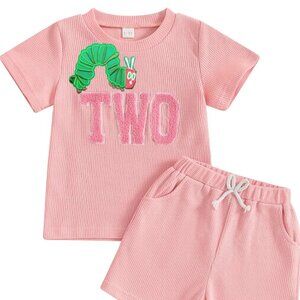 Girl Second Birthday The Very Hungry Caterpillar Outfit Clothes Shirt Shorts